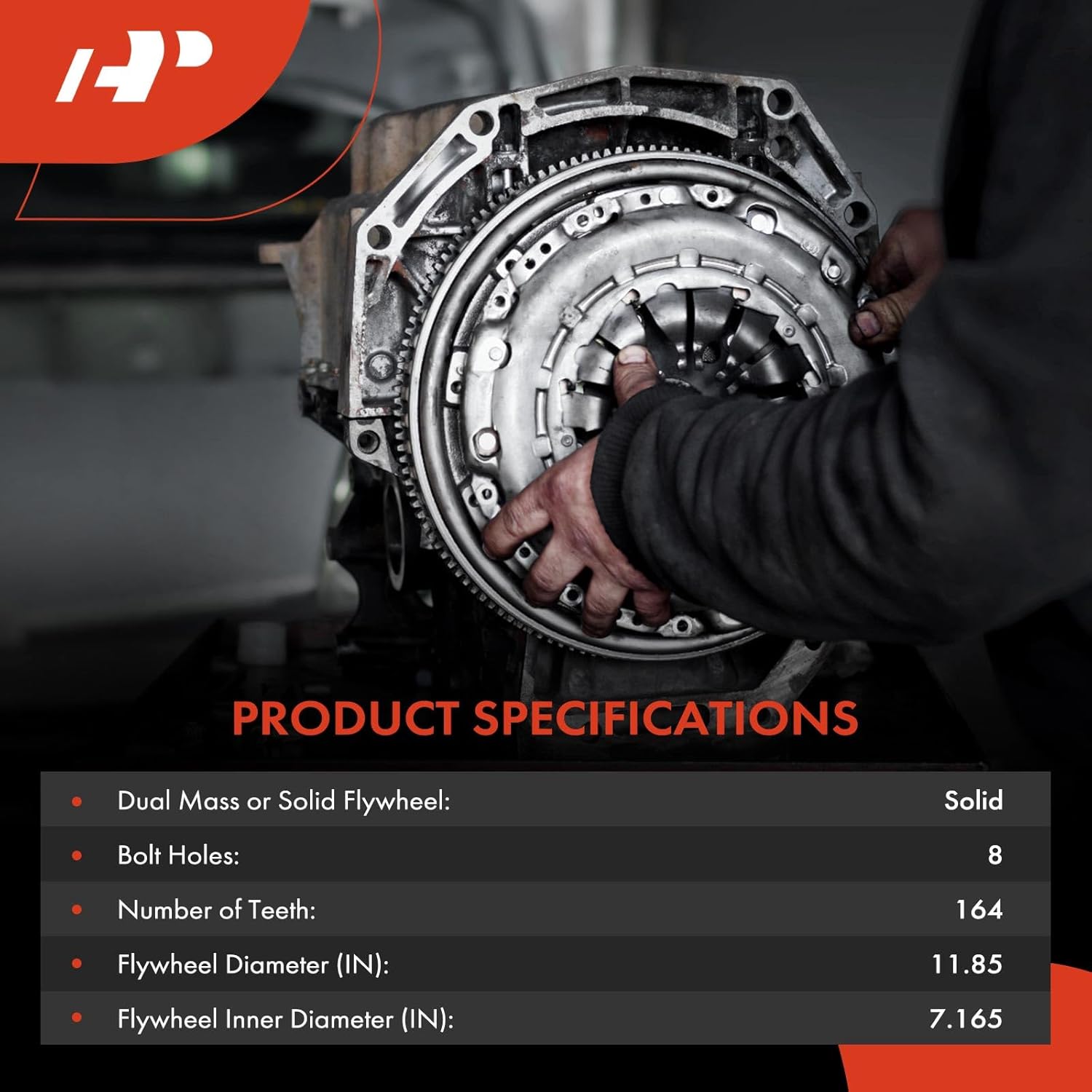 A-Premium Clutch Flywheel Compatible with Ford - 2011-2017 - Mustang 5.0L, 8 Bolt Holes, 164 Teeth, Manual Transmission