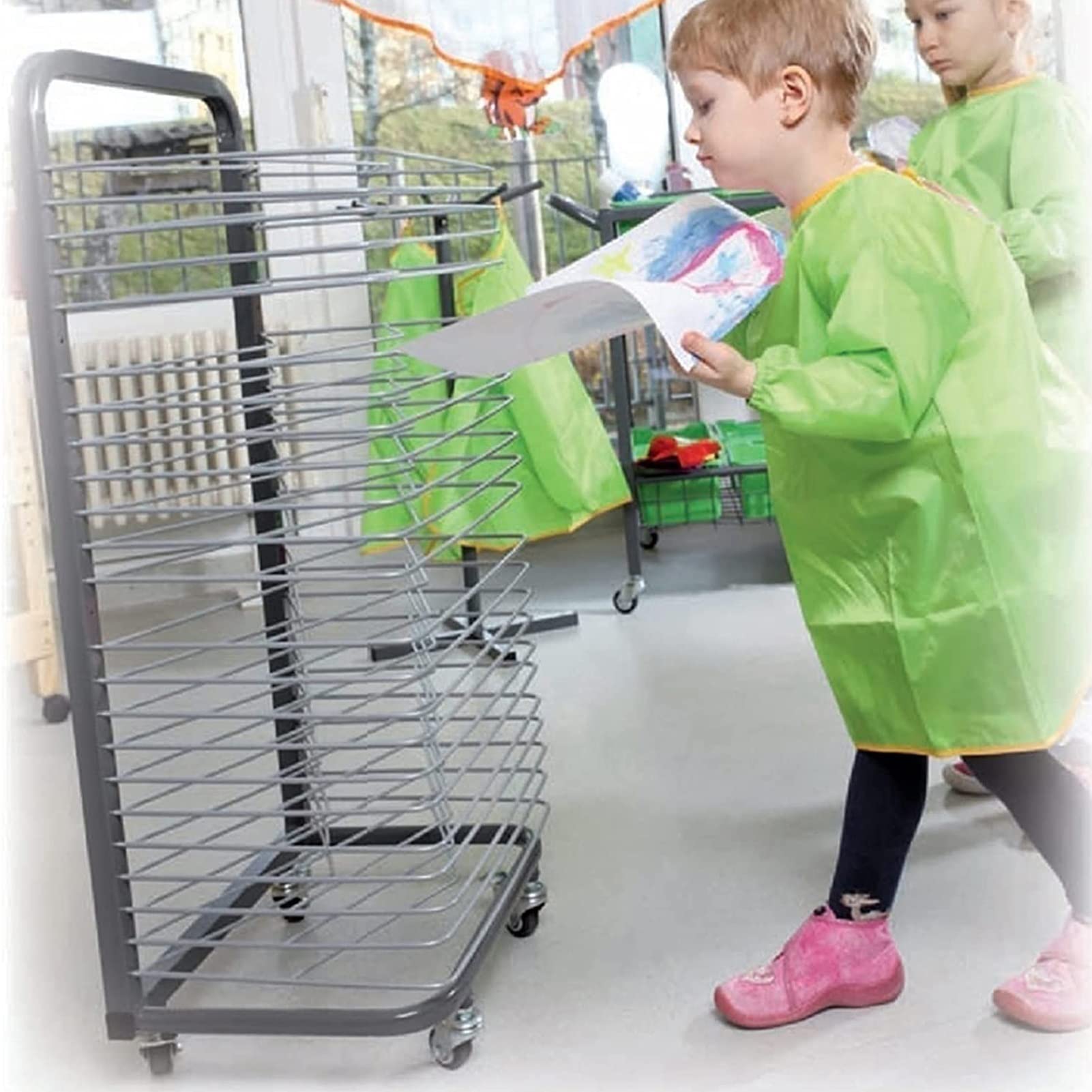 Stendibiancheria In Metallo Con Ripiani Rimovibili, Mobile Per Fogli A3, Impilabile, Organizer Per Opere D'Arte In Metallo Con Ruote Per Studi D'Arte E Aule, Nero, 3 Misure, 35 Ripiani, 20 Ripiani