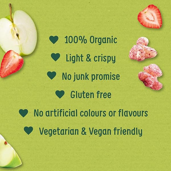 Organix Strawberry & Apple Puffcorn, Organic Toddler Snack, Finger Food, 12+ Months, Multipack, 4 x 10 g Bags Per Pack (3 Packs Total) - 4