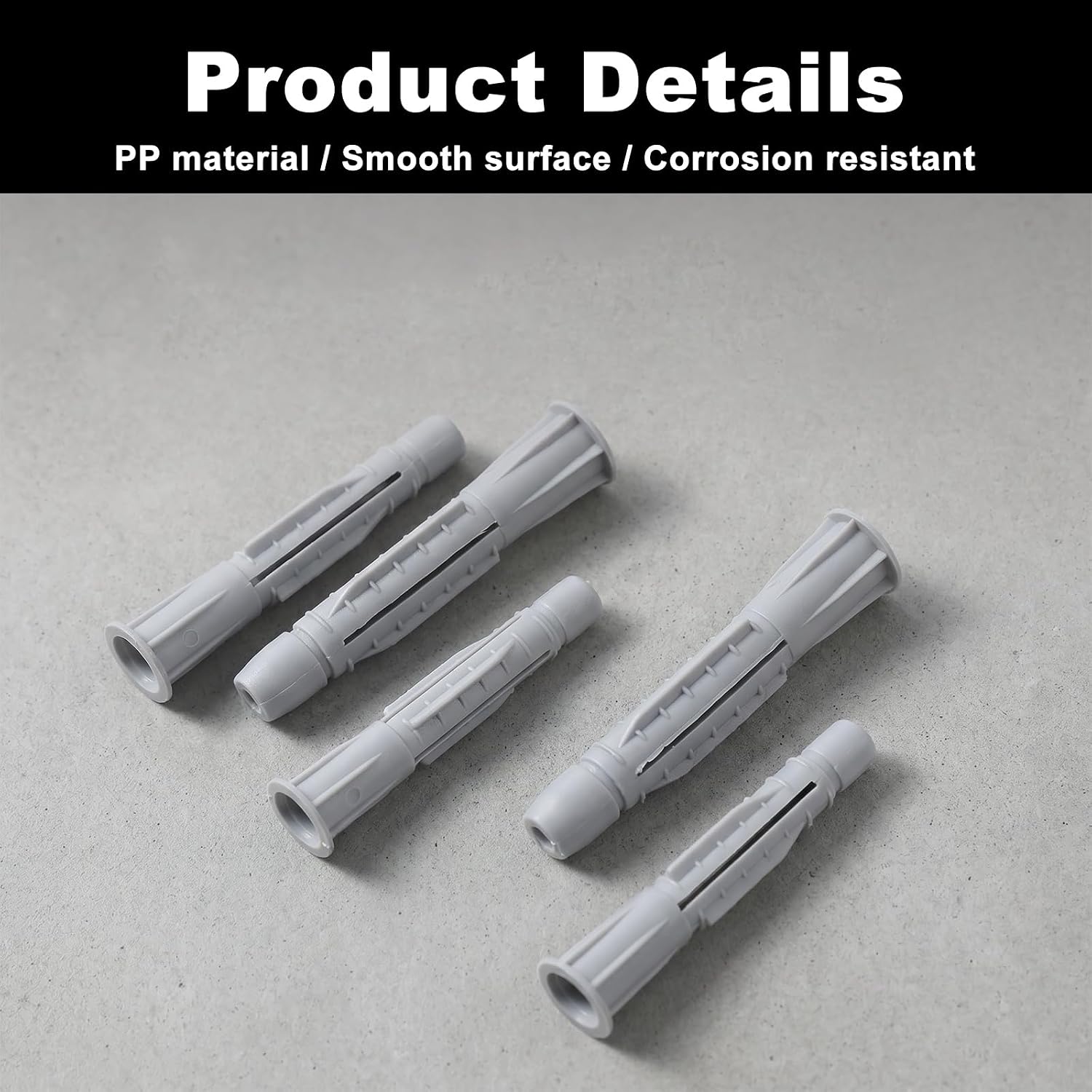 12 Pcs Concrete Wall Anchors for TV Mount Installation 8x50mm/10x60mm