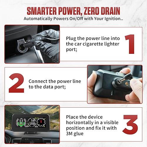 Miniatura 7 de Inclinómetro digital de coche GPS para vehículos todoterreno, pantalla principal DC 10-30v multifuncional vehículo Clinómetro digital con pantalla