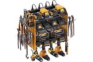 CCCEI Modular Pegboard Rack Power Tool Organizer with Charging Station