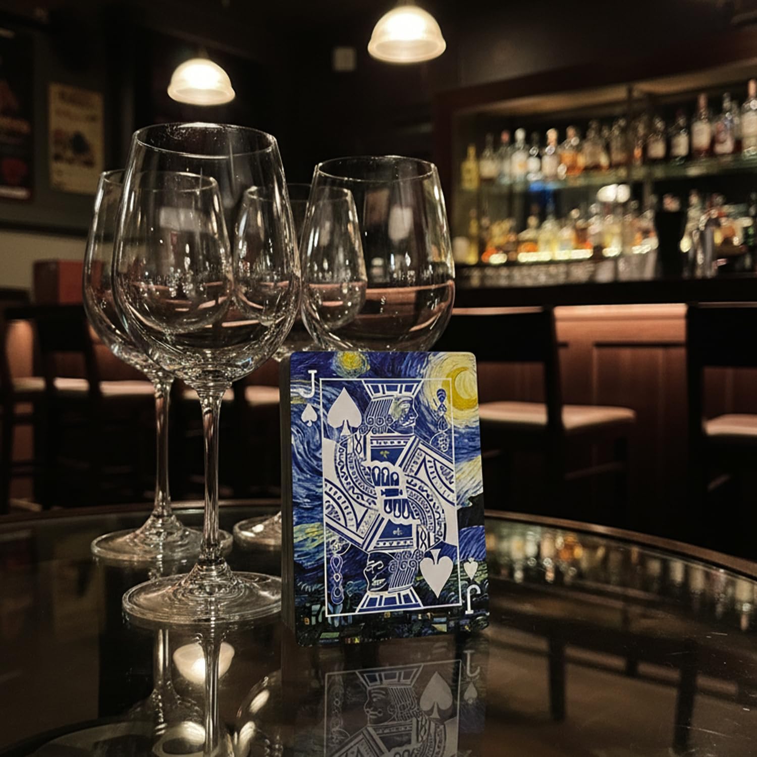 Artworks Playing Cards, Standard Index,54 Unique Illustrations Playing Card（1 Pack）,Classic Cards for Poker, Blackjack, Family Game Night & Card Games, Fun for All Ages(Starry Night)