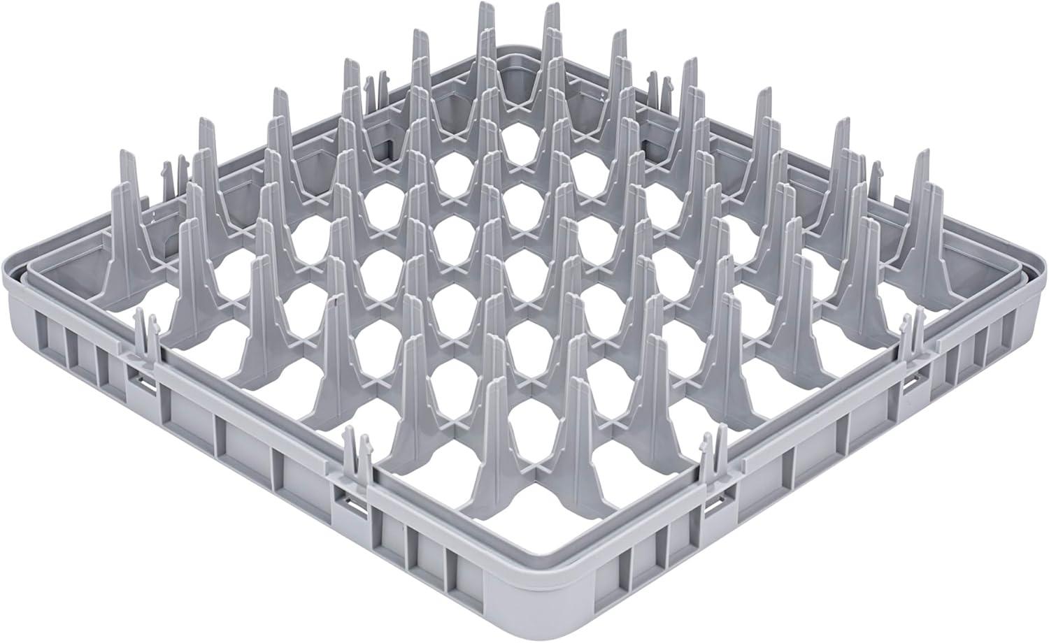 Restaurantware Clean Tek Professional Full Drop Glass Rack Extender, 1 Count 49 Compartments Heavy Duty Polypropylene Rack Dishwasher Extender Gray For Restaurants, Cafeterias & Industrial kitchens