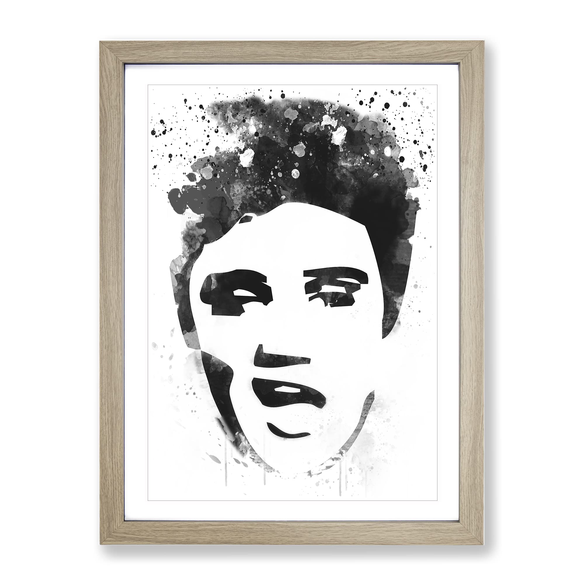 Elvis Presley Face Art V3 Modern Framed Wall Art Print, Ready to Hang Picture for Living Room Bedroom Home Office Décor