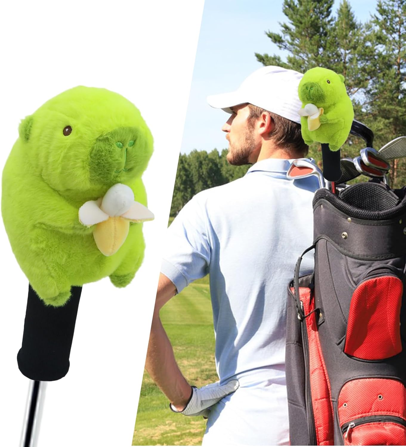 ゴルフクラブヘッドカバー、アニマルプラシ天ドライバーヘッドカバー、メンズ、レディース、カートゥーンプラシ天アニマルパッティンググリー