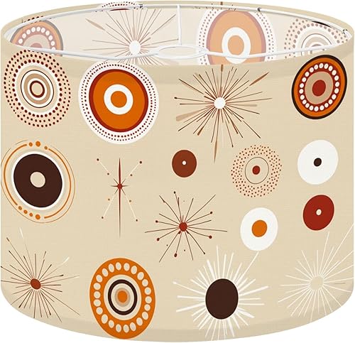 Miniatura 18 de Lamp Shades Set of 2 mid century retro 70s vintage Drum lampshades for Floor Lamps Table Lamps Pendant Light 11"x8.9" Replacement Large Lampshade