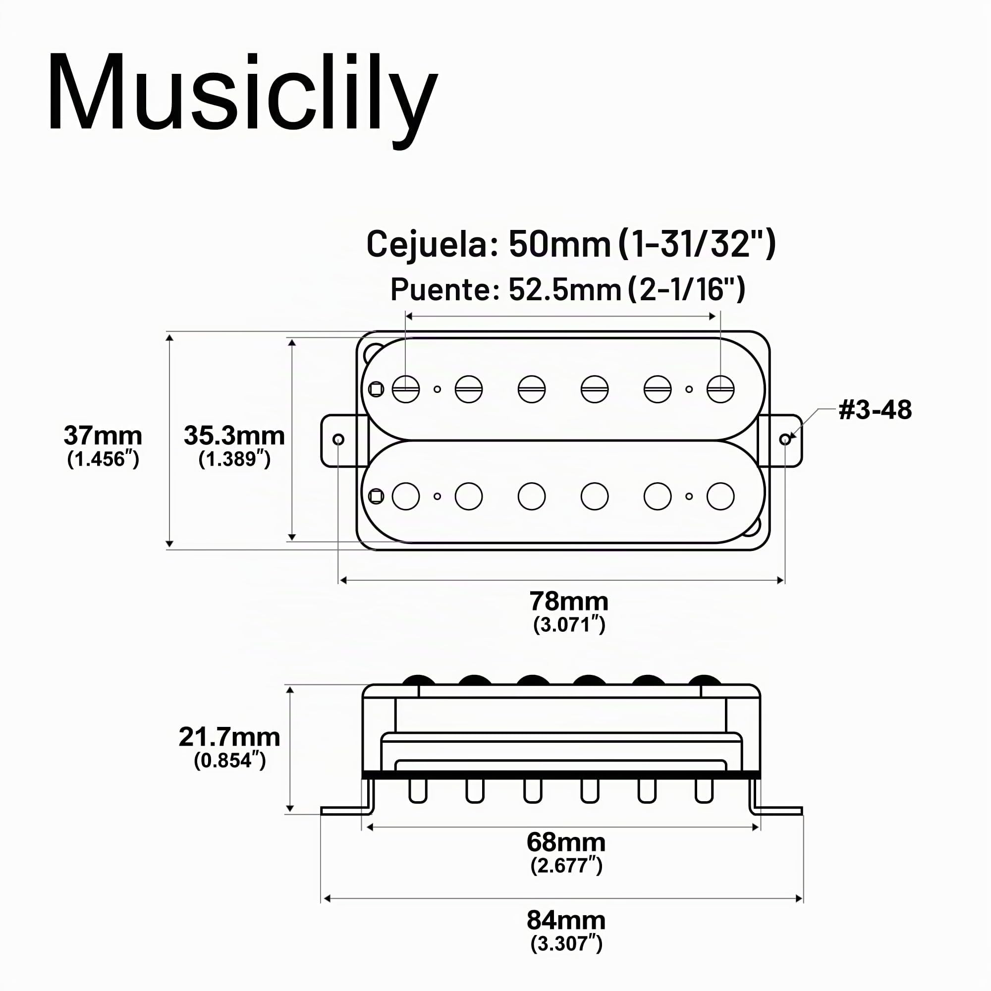 Artec VH-Rock Alnico 5 Descubierta Set Pastillas Humbucker Mástil Puente para Guitarra Eléctrica, Negro | Para Guitarra Eléctrica