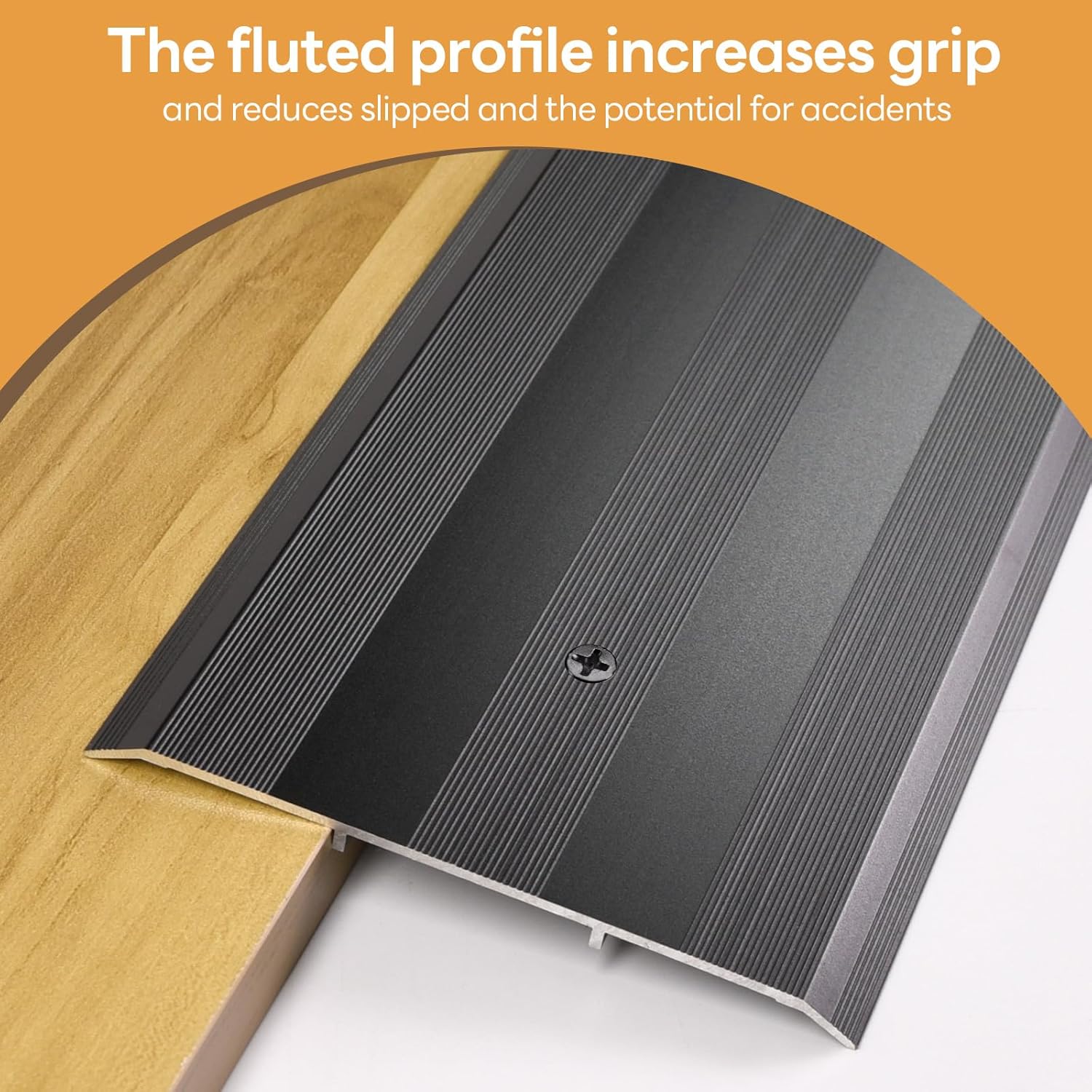 Thicken Aluminum Commercial Flat-Profile Threshold, Sturdy and Sleek Entryway Access Solution Draft Protection, Size 5 in x 0.25 in. x 36 in (Black)