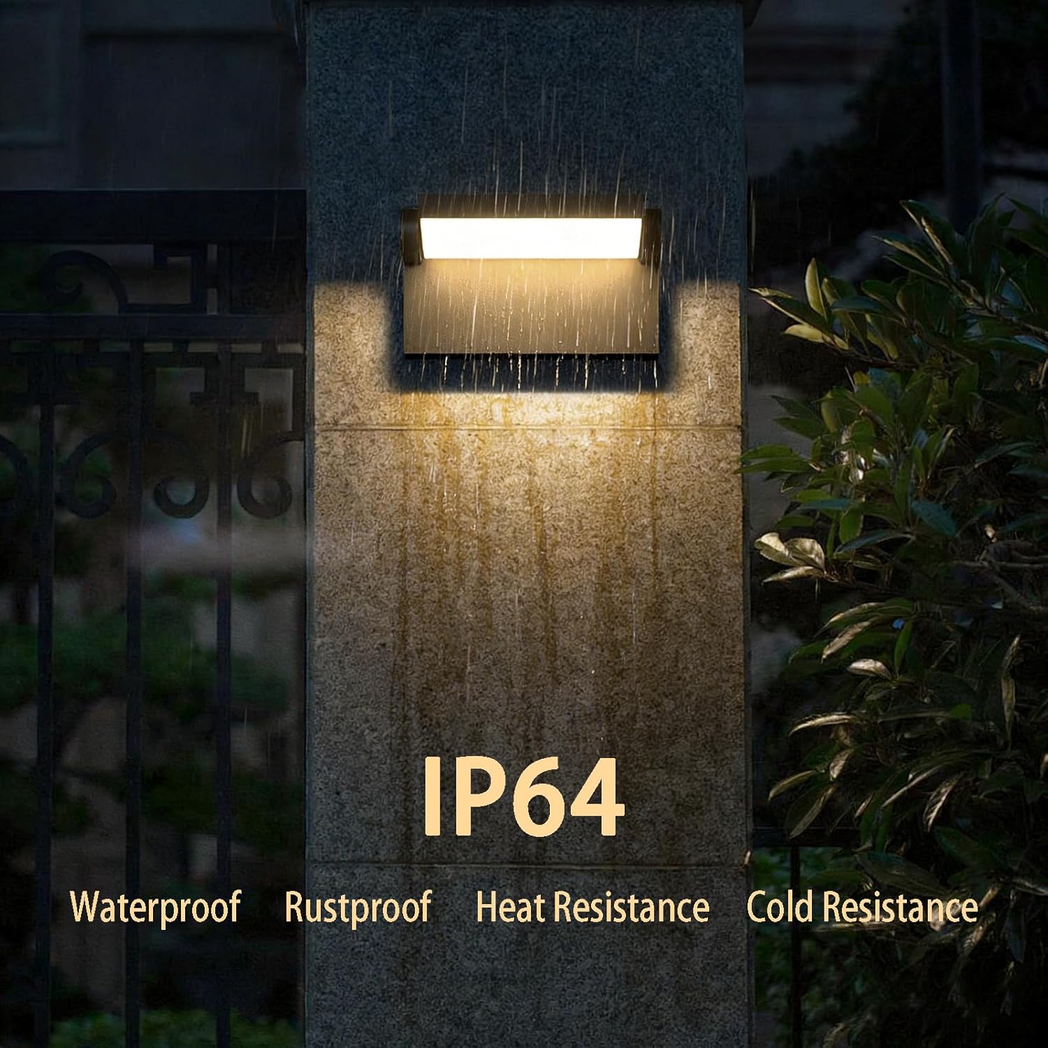 Modern Outdoor Flood Lights, Aluminum Porch Sconce Lights, LED Exterior Wall Sconce for Garage, Waterproof, Black, 3000K, 2 Pack