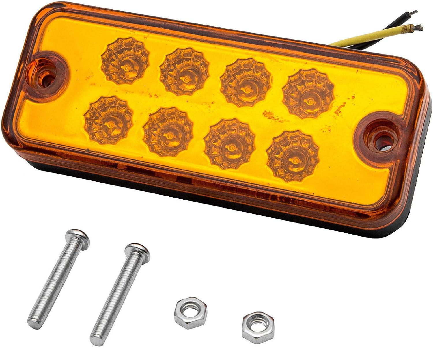 MASO Side Marker Lights for Boat Trailer 8pcs 12V/24V Universal Indicator of Position Lamps LED Front Rear Lights with Orange Amber Bulbs for Boat Trailer Truck Van Caravan Lorry Car Bus