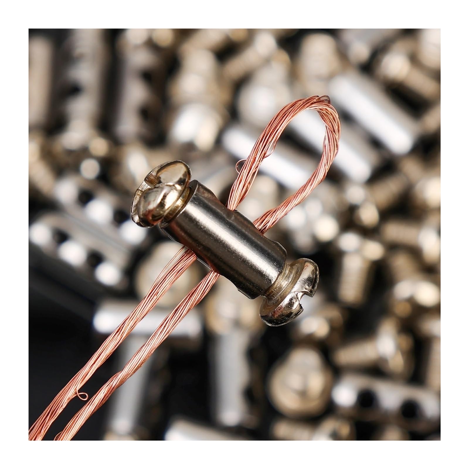 10-100 pezzi di clip for imbracatura cavi metallici con doppi fori regolabili, morsetti, viti, hardware fisso, cavo in acciaio, fissaggio in metallo rame per Fune(100PCS)