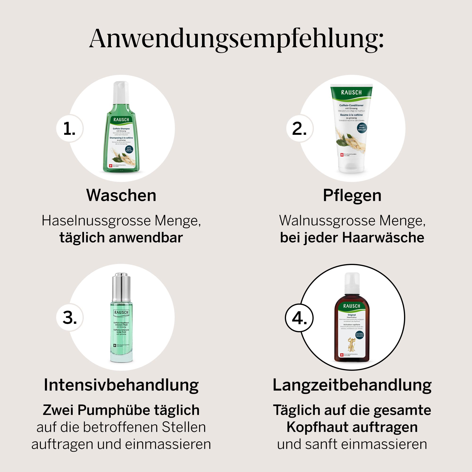 RAUSCH Original Haartinktur 200 ml – Tinktur bei Haarausfall – vegan & silikonfrei, hergestellt in der Schweiz mit Klettenwurzel-Extrakt & ätherischen Ölen