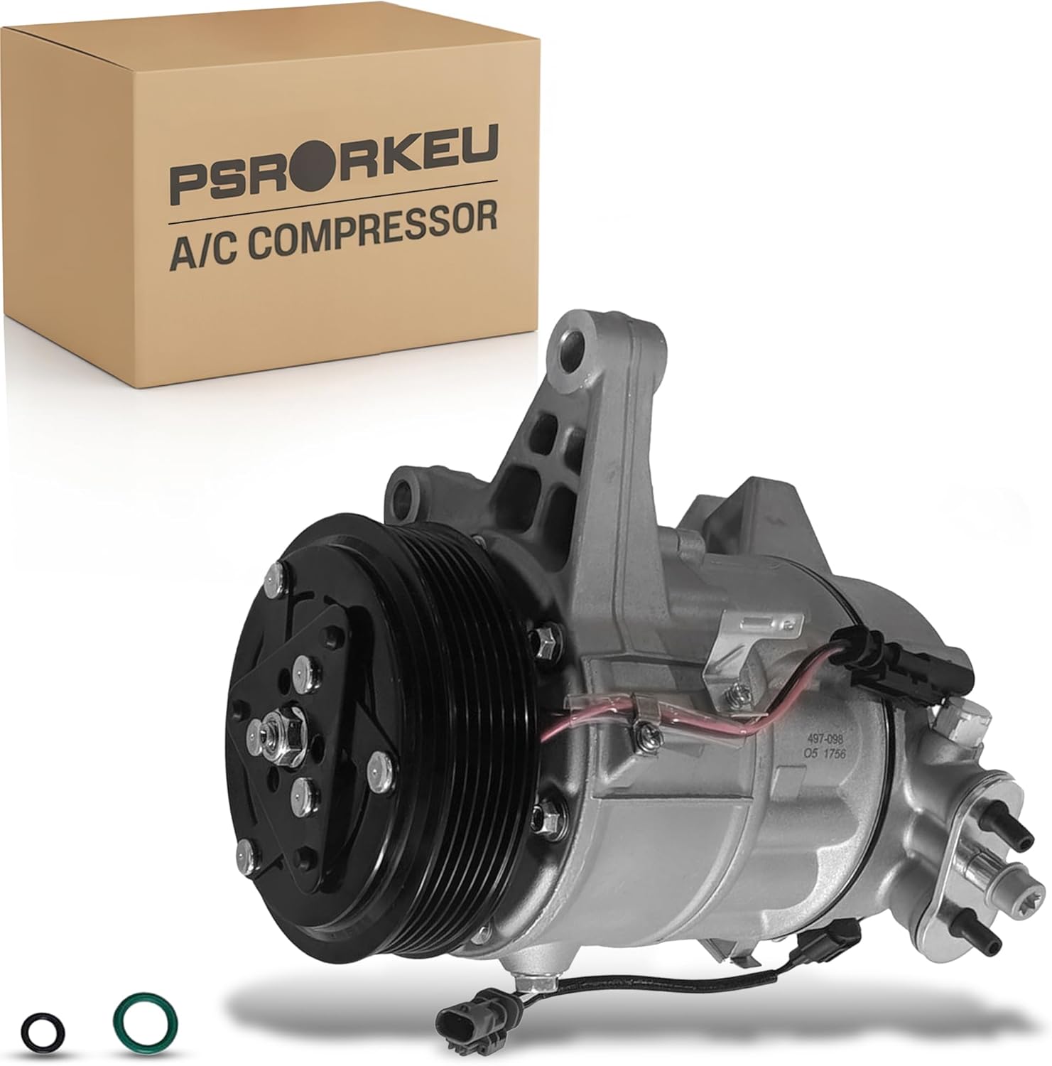 A/C Compressor with Clutch for Chevrolet Equinox 2012-2016, GMC Terrain 2012-2016, Chevy Impala 2012-2016 V6 3.0L 3.6L, 6-Groove Pulley, Replaces 23232322 22798744