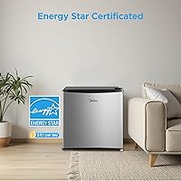Vista 3 de Midea MERM17B0ASL 1.7 pies cúbicos Mini refrigerador, refrigerador compacto con termostato ajustable, puerta reversible, bajo nivel de ruido