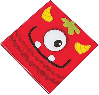 Fun Express - Mini Monster Lunch Napkin (16pc) for Birthday - Party Supplies - Print Tableware - Print Napkins - Birthday - 16 Pieces