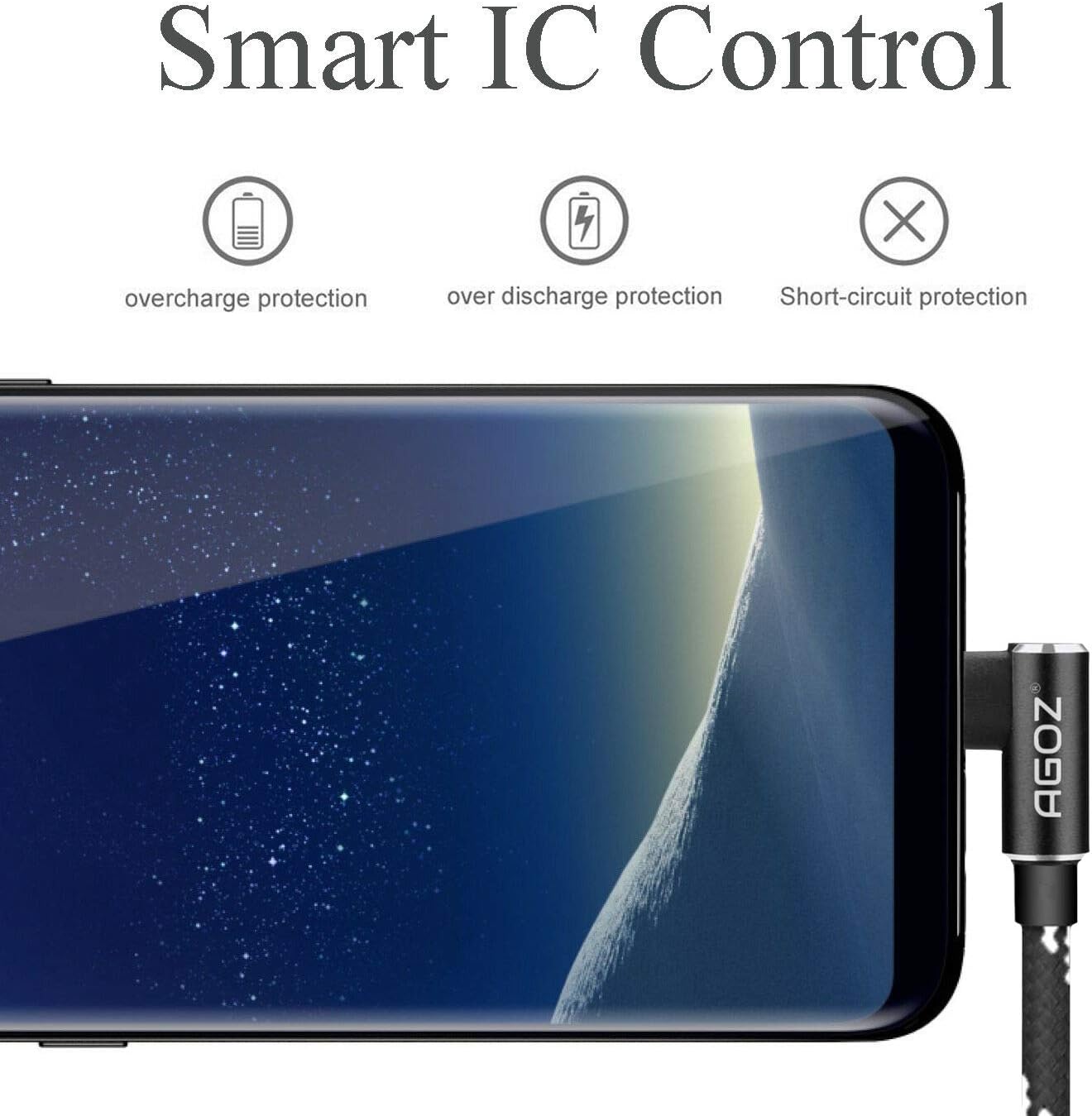 AGOZ USB C Cable 6FT Right Angle Fast Charger 90 Degree Cord Compatible with Samsung Galaxy Note 9 8 A02s A13 A21 A51 A52 A53 S22 S10+ S10e,LG Stylo 6 Velvet V60 V40,Moto G Stylus Power Z4 Z3 Z2