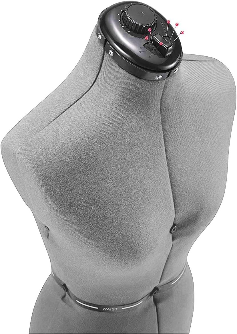 Adjustable Mannequin Dress Form Female with New Base - Gray