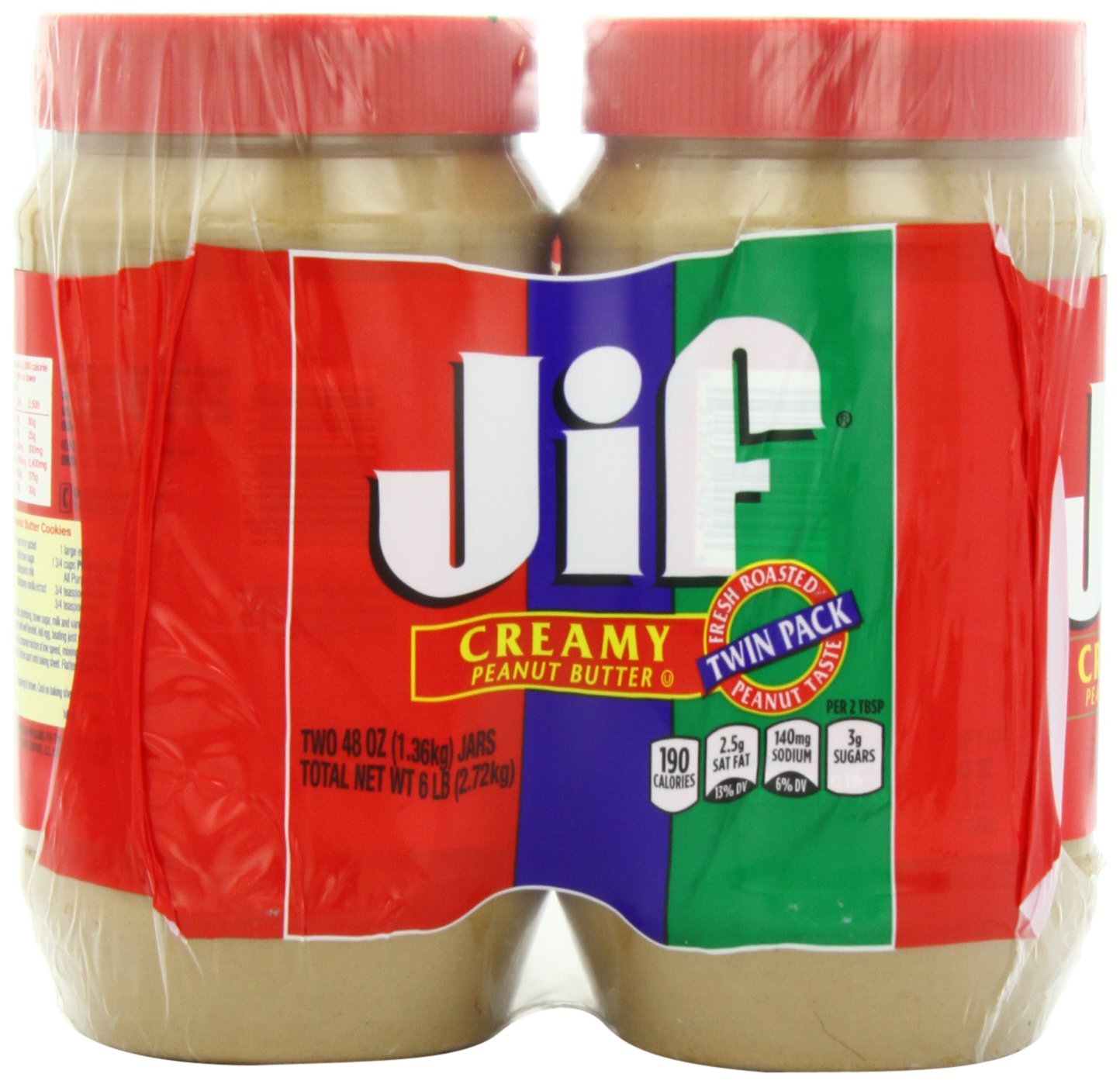 Buy Jif Creamy Peanut Butter, 48 Ounce, 2 count by Jif Online at Lowest