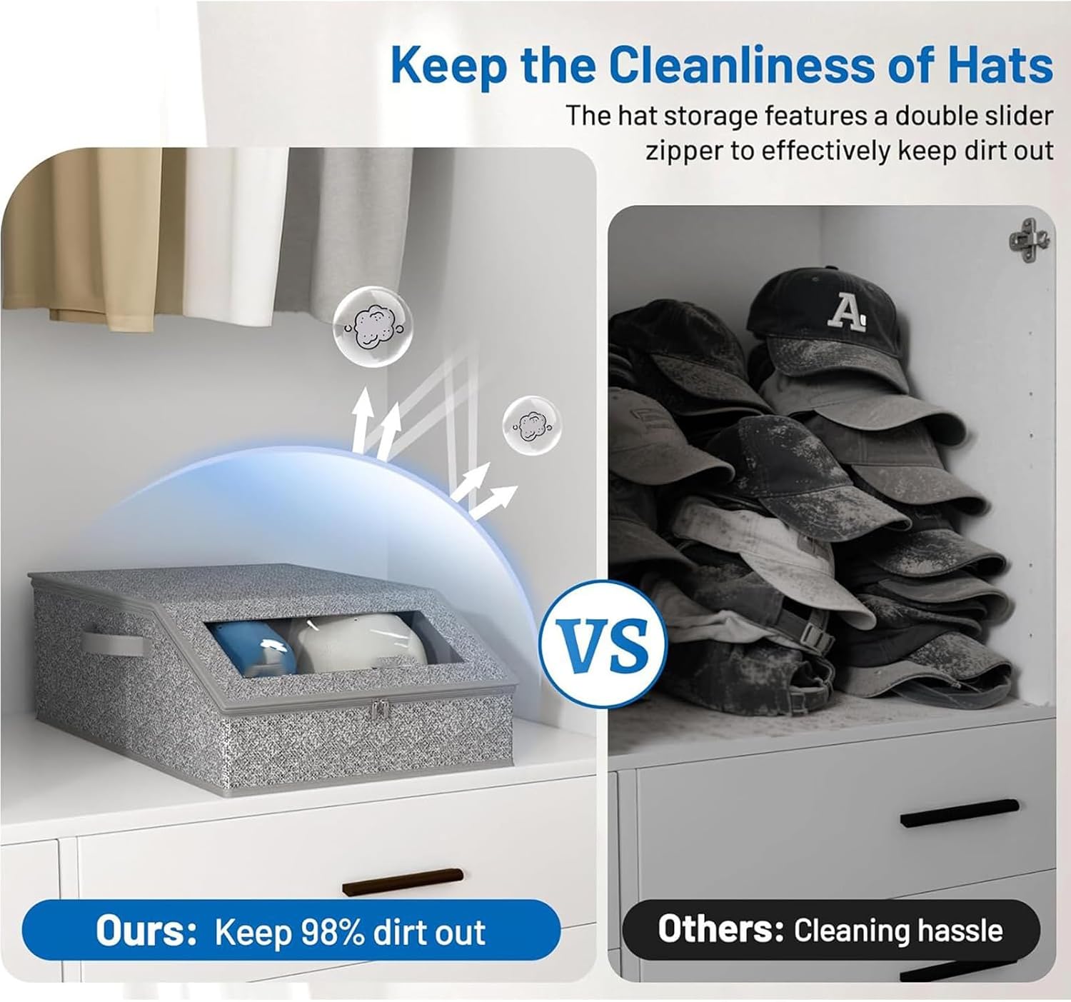Hat Organizer Box Clear Window Thick Cardboard Container