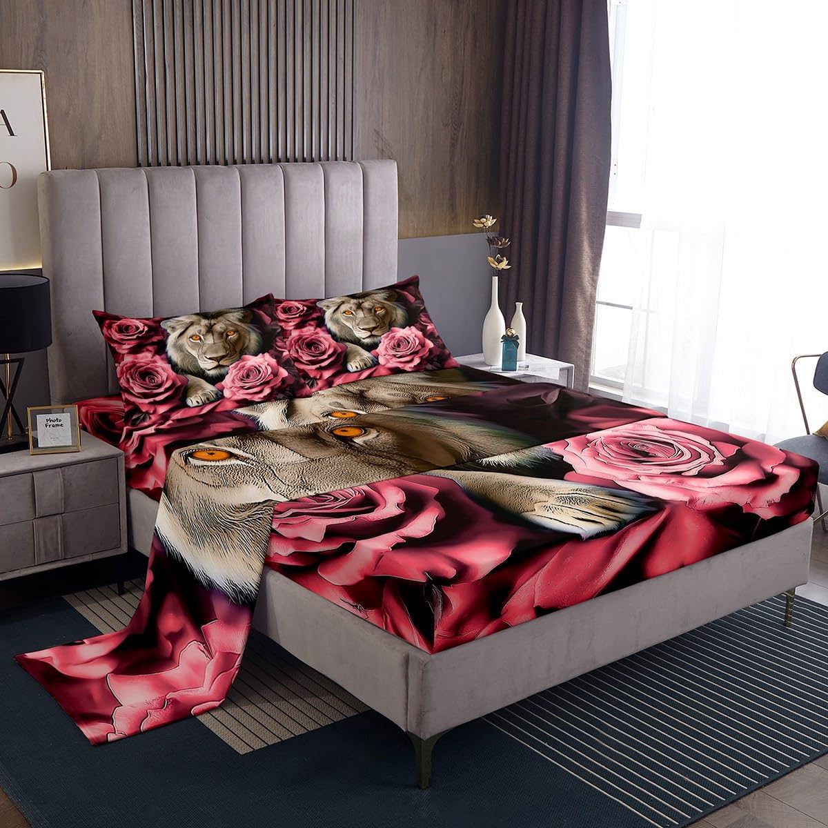 jejeloiu Blue Leopard Fitted Sheet Cheetah Bed Sheets Set for Kids Boys Girls Teens Room Decor Glitter Luxury Animal Print Bedding Set Twin Size 3Pcs Breathable Soft Lightweight Microfiber