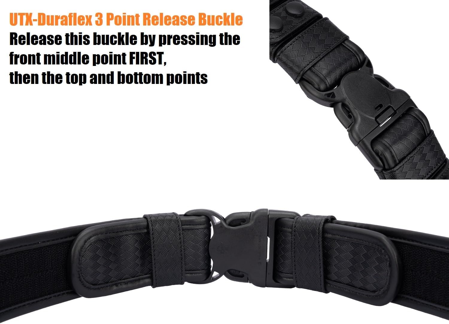 TACNEX 2" Basketweave Duty Belt w/Hook Lining 4 Keepers 1.5" Reversible Inner Belt for Police Law Enforcement Security - Image 6