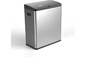 The 16 Gallon Motion Sensor Dual Trash and Recycling Bin with Removable...