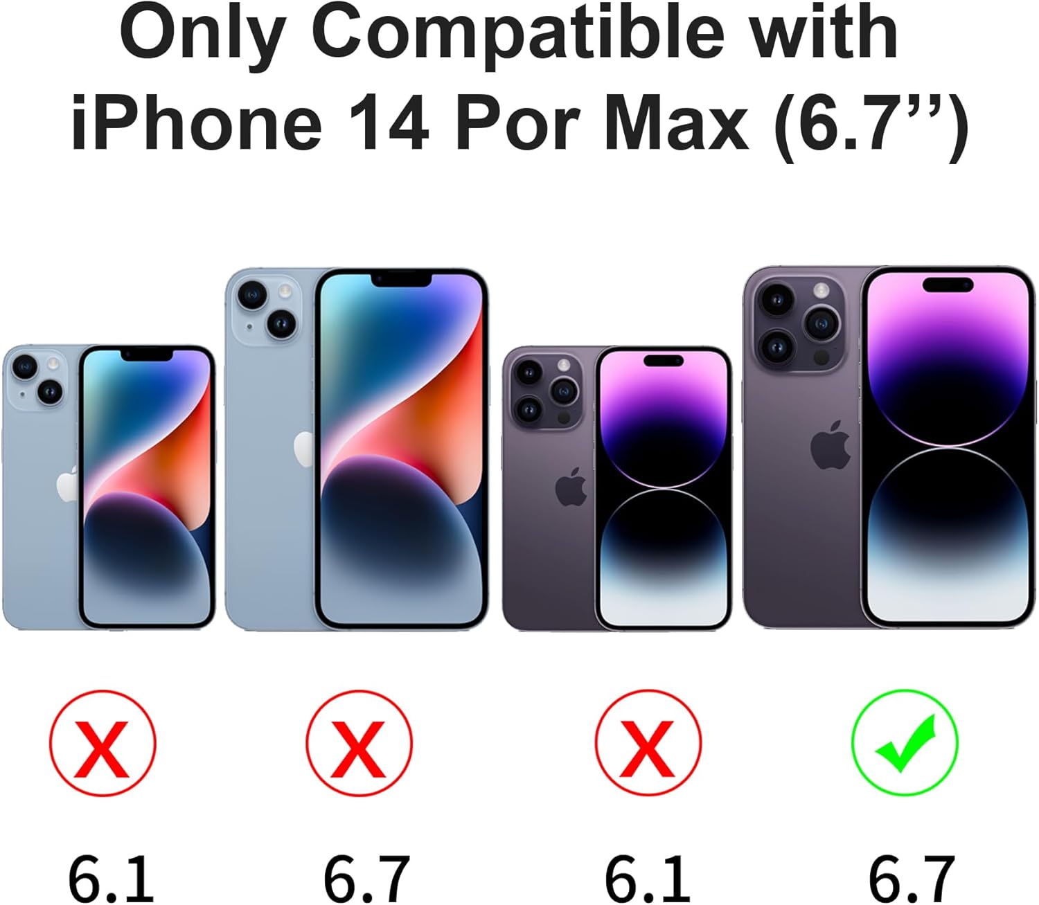Battery Charging Case for iPhone 14 Pro Max 6.7 inch 8500mAh High Capacity Protective Rechargeable Battery Case with Screen Protector, Black