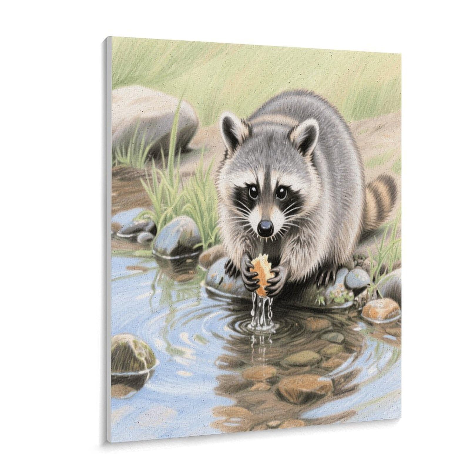 KOAYUBFC Waschbär-Waschmittel, Malen nach Zahlen, Set für Erwachsene, Anfänger, Erwachsene, Malen nach Zahlen, Kits auf Leinwand, DIY-Acryl-Ölfarben, Malerei mit Pinseln für Geschenk, Heimdekoration