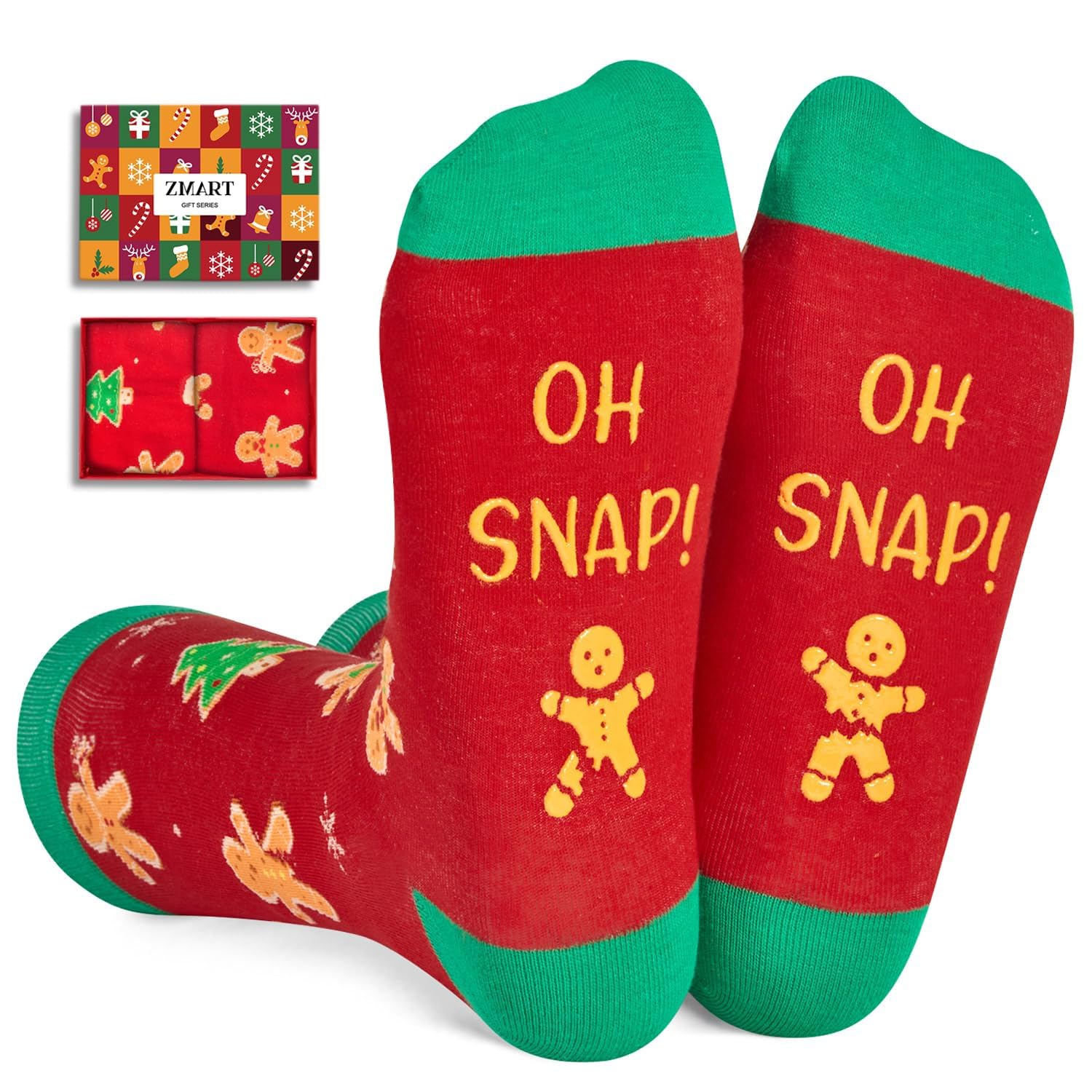 Christmas Gifts for Adults - Santa Gingerbread Socks for Teens, Xmas Light Stockings