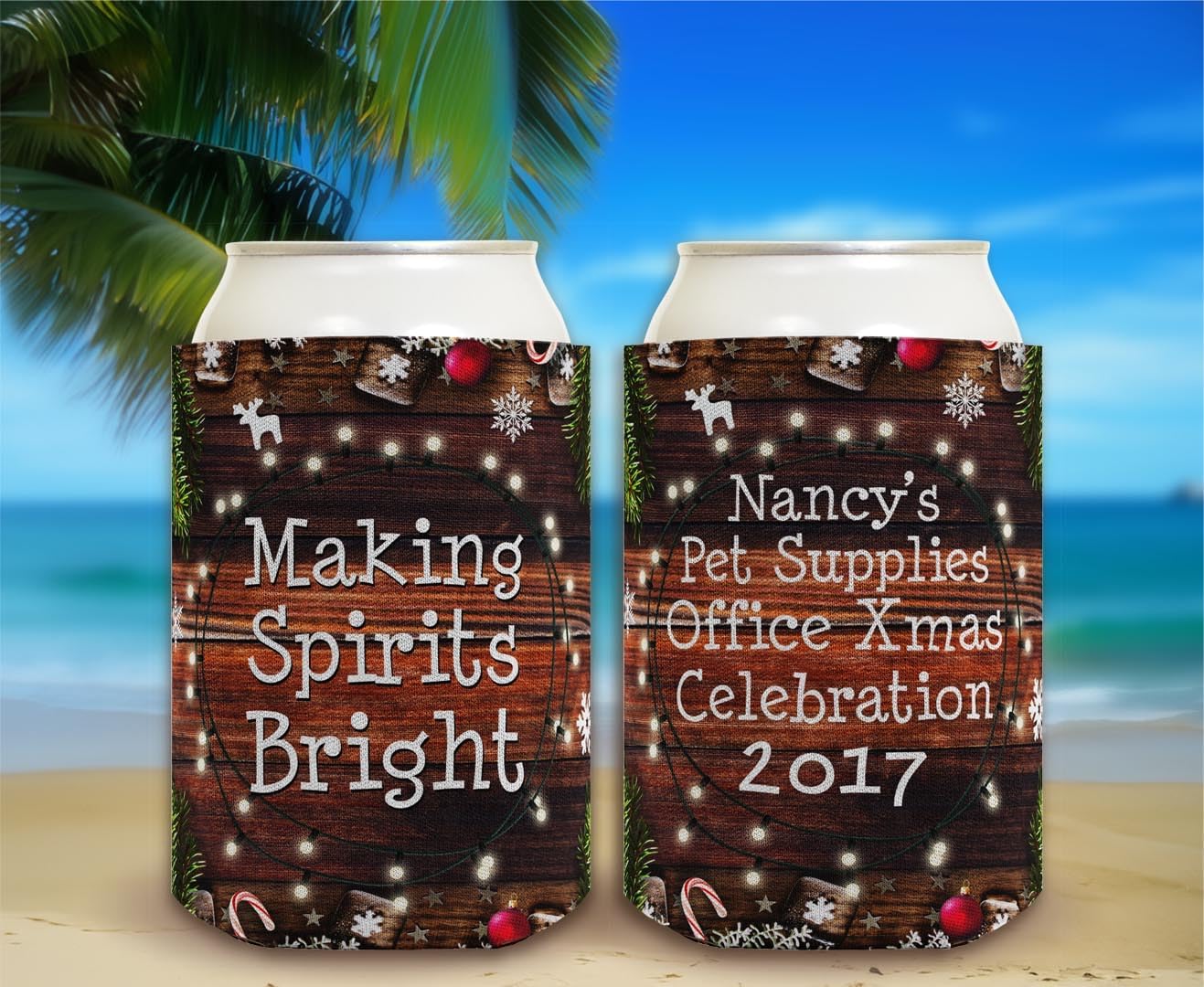 Personalized Christmas Can Coolies Your Text Christmas Party Supplies 24-Pack Personalized Can Drink Thermocoolers Party Pack