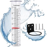 Vista 1 de Toiclebor Medidor de lluvia con soporte para colgar, tubo de plástico transparente con escala de fácil lectura, resistente a la intemperie, medidor
