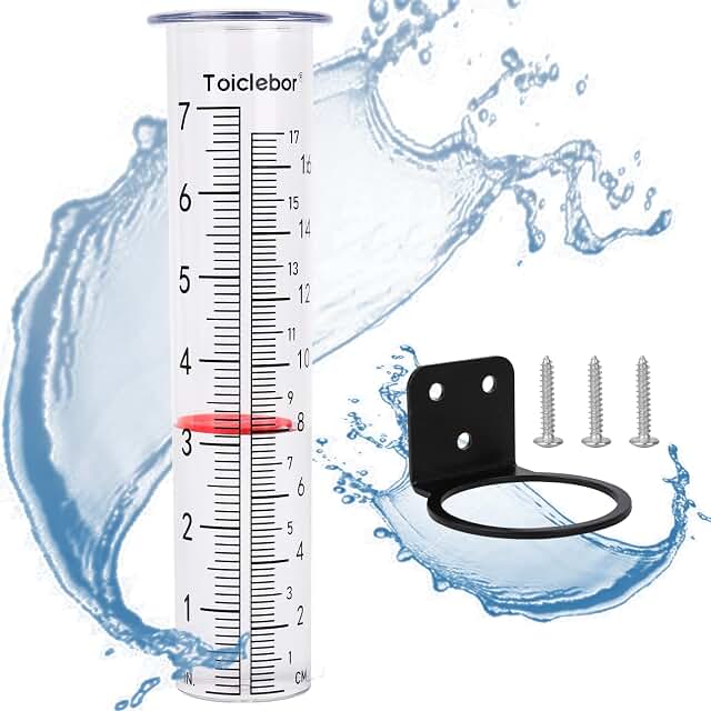 Toiclebor Rain Gauge Replacement Tube with Bracket