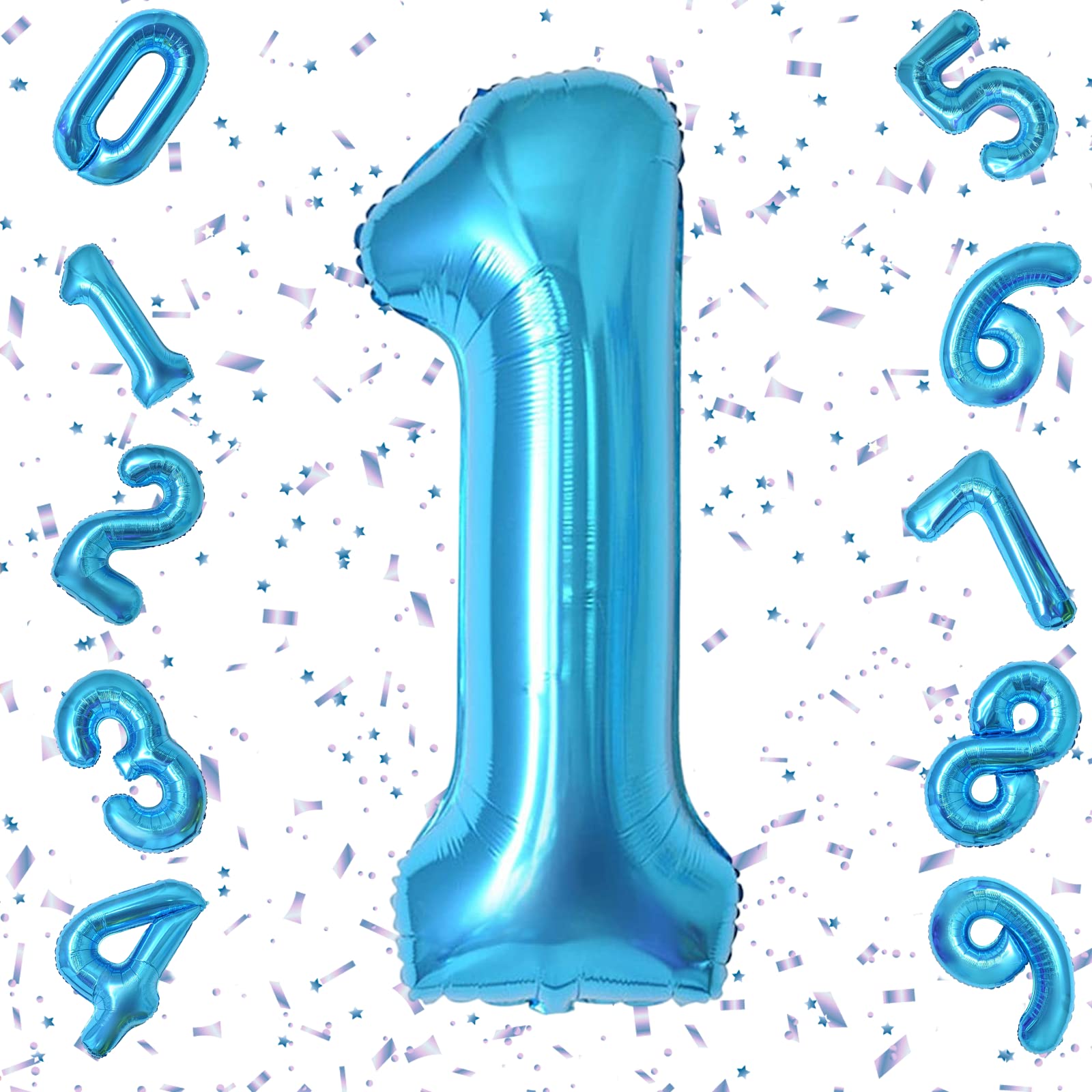 数字 風船 バルーン 40インチ (1：ブルー) 誕生日 Amazon | Exgox 数字バルーン ブルー アルミ風船 誕生日 40インチ