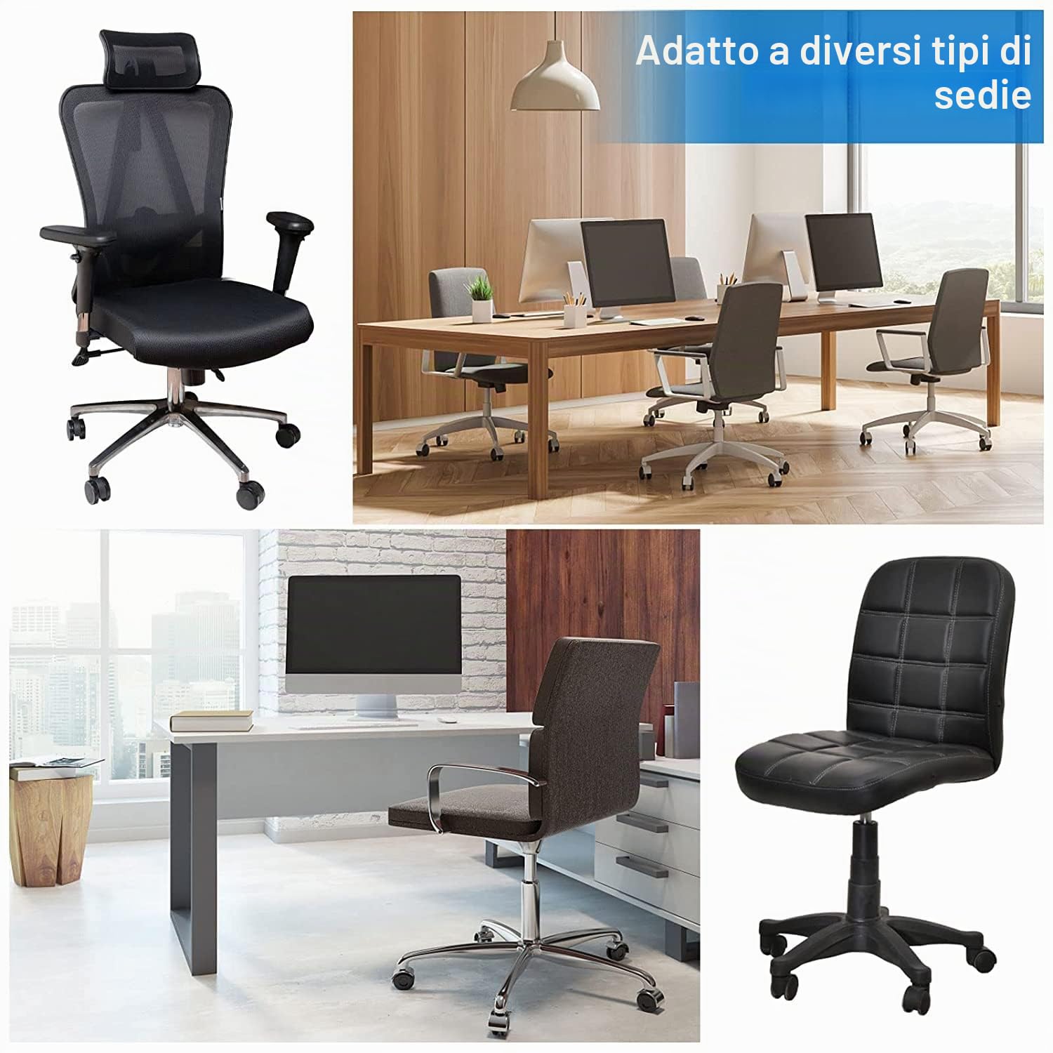 INCREWAY Set di 5 ruote in nylon con freno, ruota girevole di 50 mm Dia con funzione di blocco