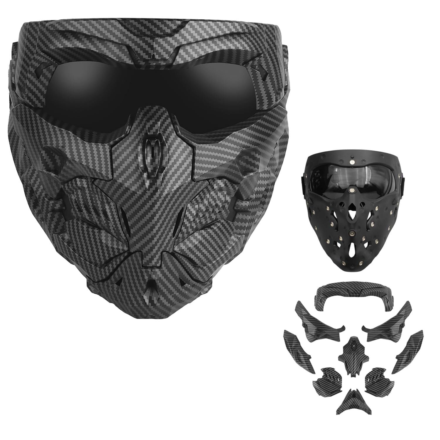 Taktyczna Magnetyczna Maska ​​pełnotwarzowa Cyberpunk – Odpinana Zbroja Airsoft I ​​Cosplay Na Halloween, Konstrukcja W Stylu Duo