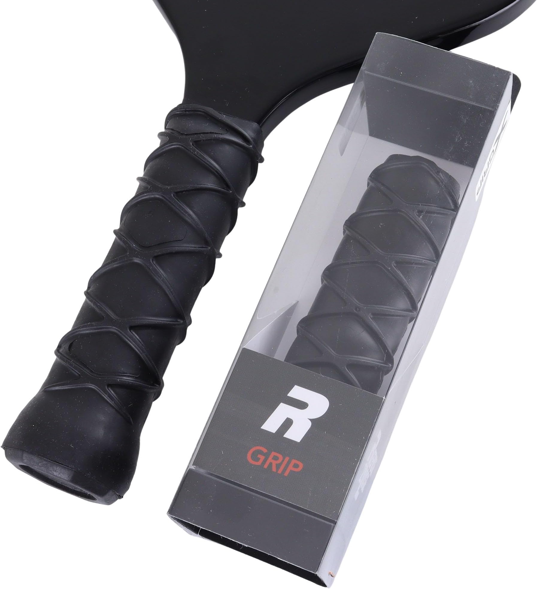 R Grip – Durable, Comfort, Anti Slip and Super Absorbent – Easy to Install on Paddle Tennis or Pickleball Handle (Black)