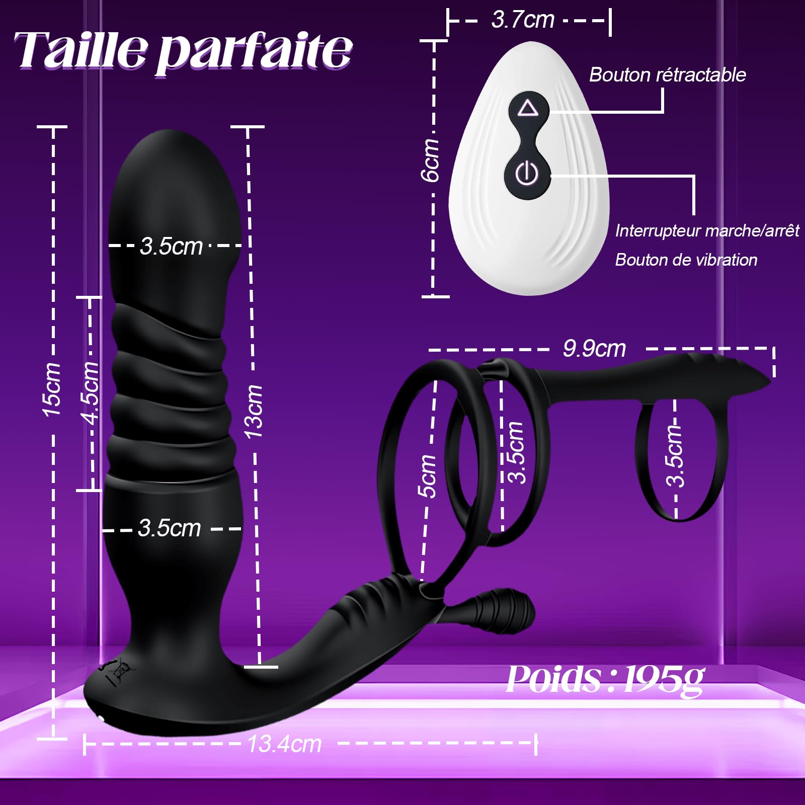 Masseurs de Prostate Vibrant Stimulateur Prostate Sextoys Plug Anal Vibrant