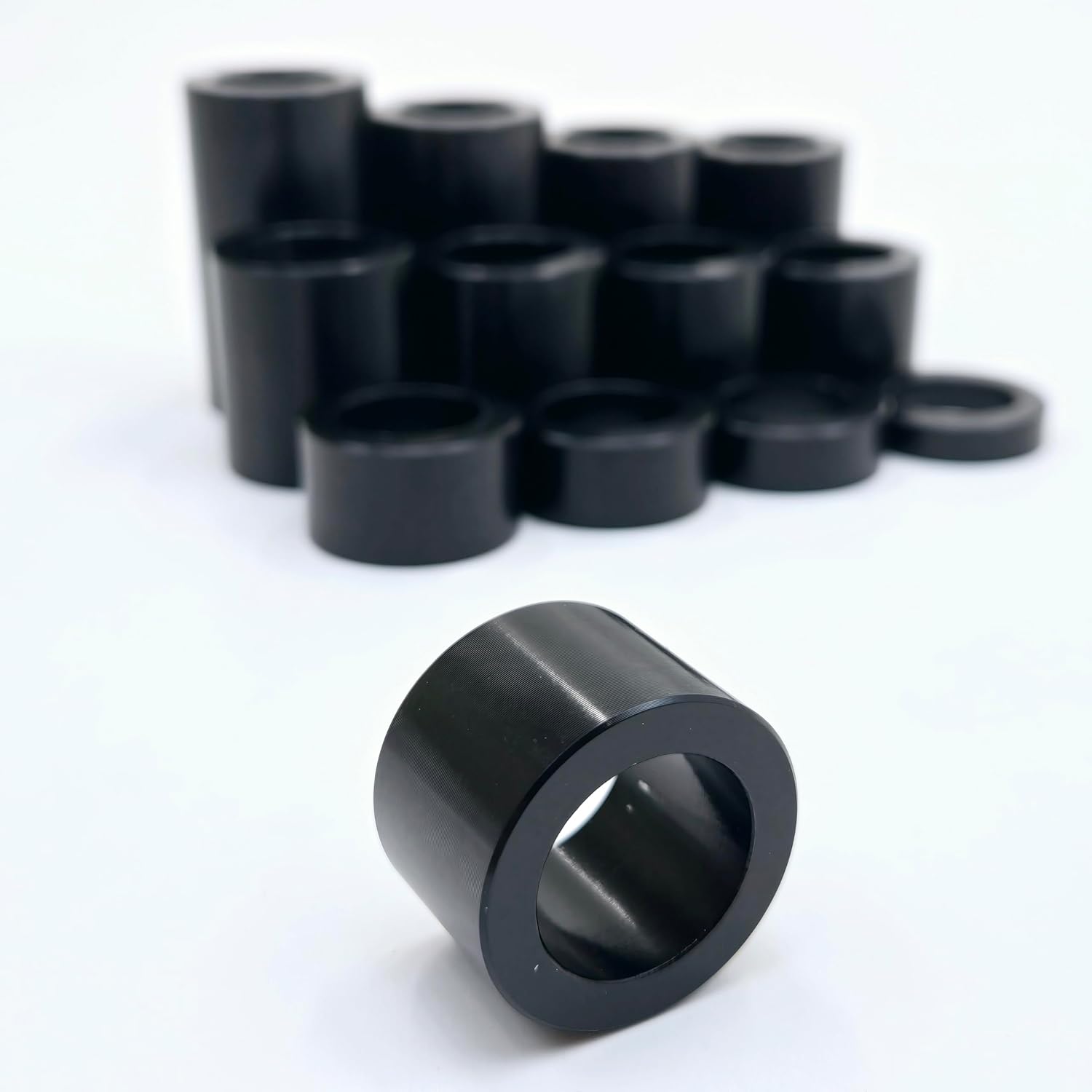 13-Piece Billet Aluminum Custom Wheel Spacer Kit for ¾” OD Motorcycle Axles - Gloss Black: ¾” ID x 1-⅛” OD x 1/4", 3/8", 1/2", 5/8", 3/4", 7/8", 1", 1-1/8", 1-1/4", 1-3/8", 1-1/2", 1-3/4", 2" Width