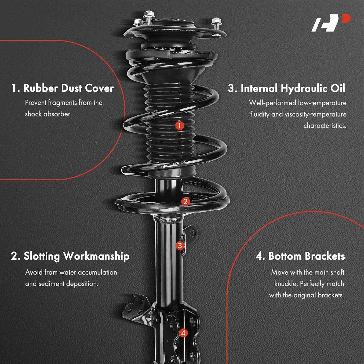 A-Premium Front Strut Assembly Compatible with Toyota Prius [1.5L] 2001 2002 2003-2x Replacement Suspension Complete Strut Shock Absorber with Coil Spring