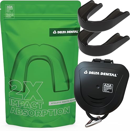 Delta Dental Protector bucal deportivo atlético aceptado por la ADA, 2 veces la absorción de impacto de los protectores bucales tradicionales para