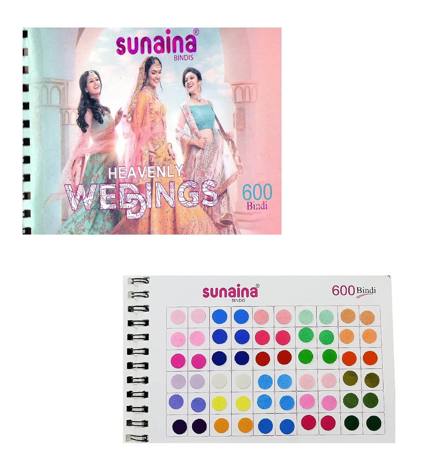 Sunaina Simple Plain Round Pastel Multicolour Forehead Sticker kumkum with diff Sizes spiral Bindi Booklet For Women & Gir...