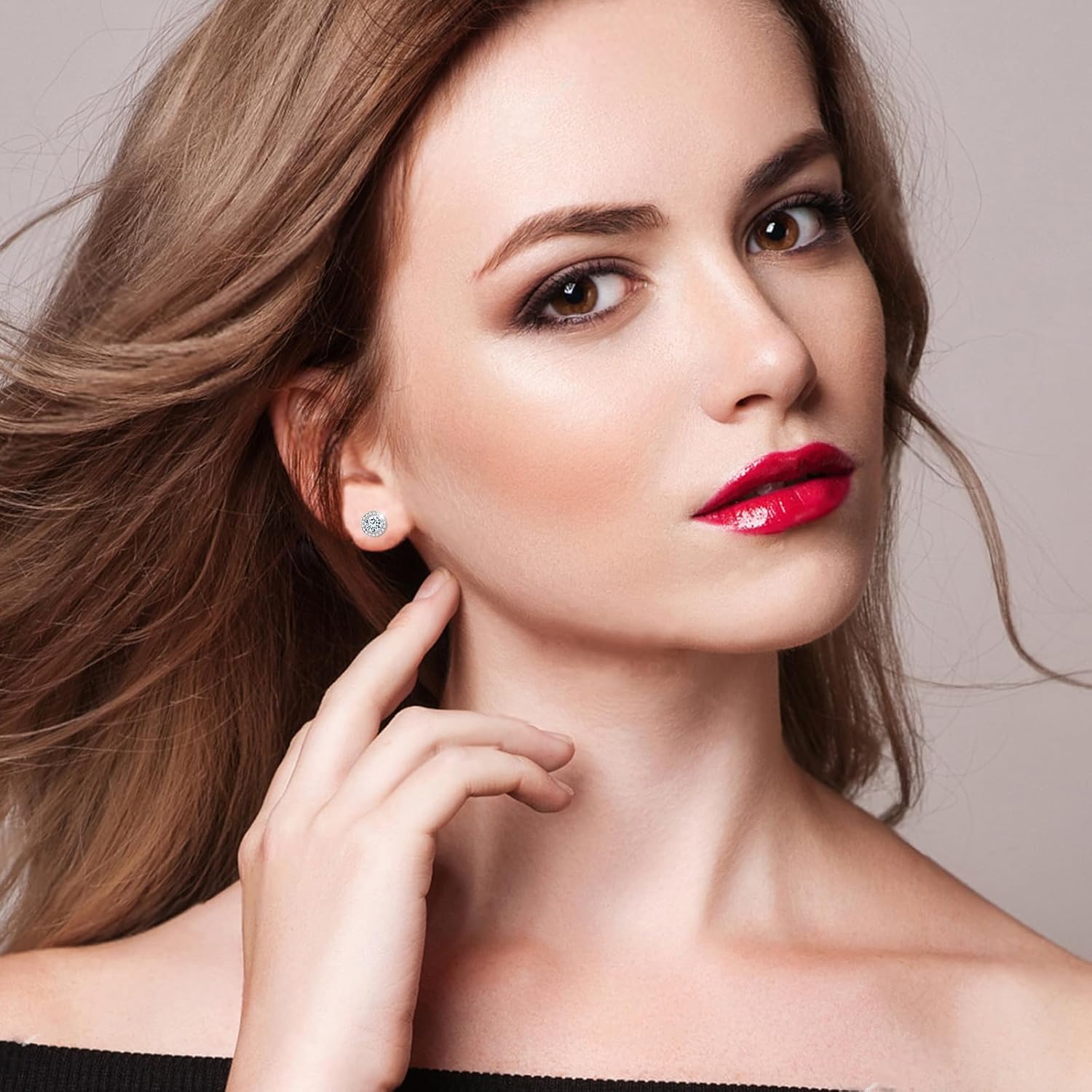 Moissanite Stud Earrings for Women, 925 Sterling Silver 1-2Carat Moissanite D Color Stud Earrings Perfect Jewelry Gifts - Image 3