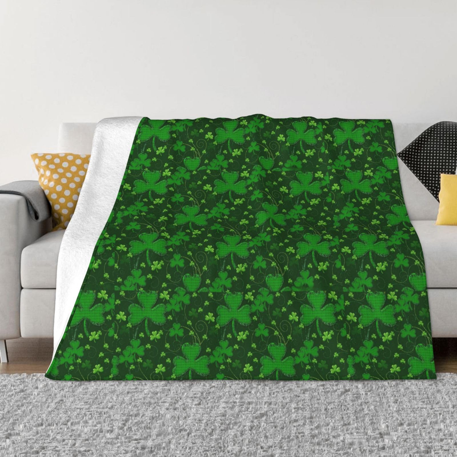 Plaid flanelle anti-boulochage Saint-Patrick WURTON grand format pour lit sofa