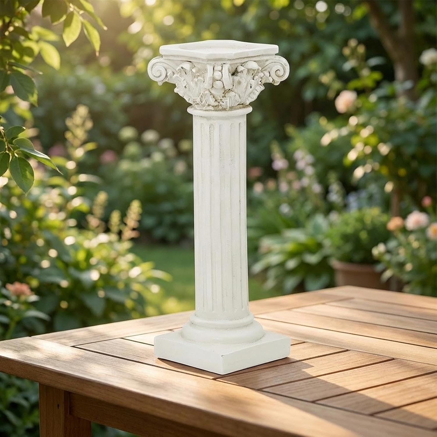 Roman Pillar Statue Sculpture Ornament Decorative Garden Pedestal Roman Column Statue Figurine for Birthday Event Displays, L
