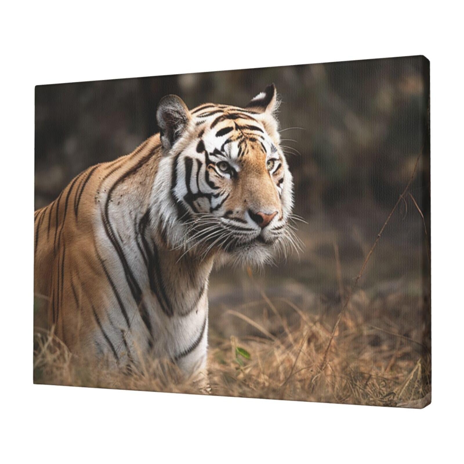 FodPand Canvas Wall Art for Living Room Wall Decor 12"x16" Modern Artwork Painting Pictures Hanging Canvas Prints Wildlife tiger Aesthetic Wall Art for Bedroom Bathroom Office Wallart Decor