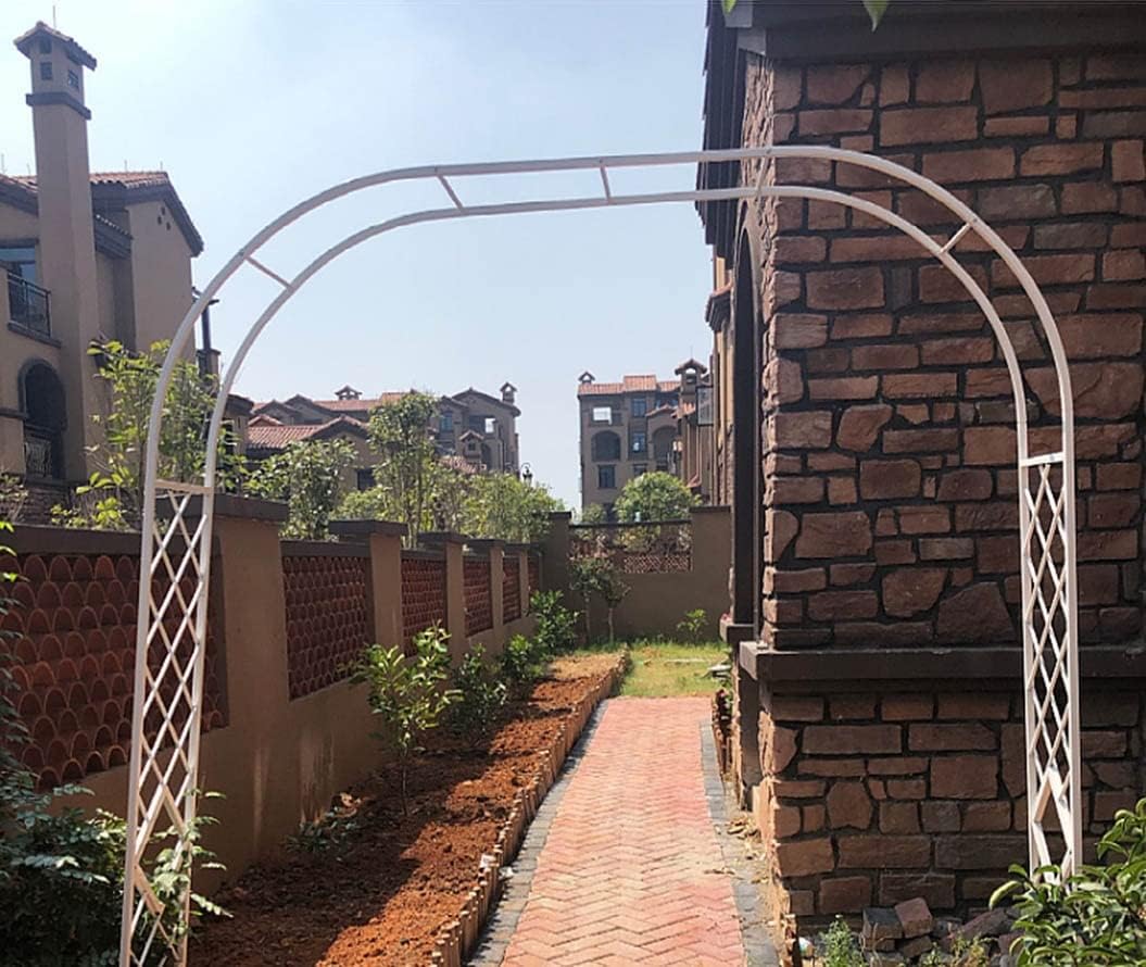 Garden Arch with Metal Frame Heavy Duty Garden Rose Arch Archway, Metal Pergola Arbor Arch Trellis, for Various Climbing Plant, Wide 4.6ft, 5.9ft, 7.2ft, 8.5ft, 9.8ft, 11ft, High 8.9Ft, with Detachab