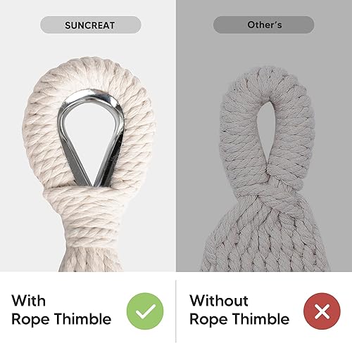 Miniatura 6 de SUNCREAT Hamacas grandes para exterior, hamaca larga de repuesto para dos personas para soporte, rayas azules y blancas