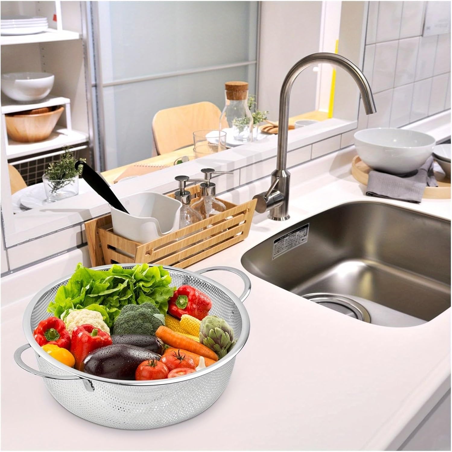 Fit for All-Purpose Stainless Steel Fine Mesh Strainer Set with Handles - colander for Kitchen Use(3pcs)