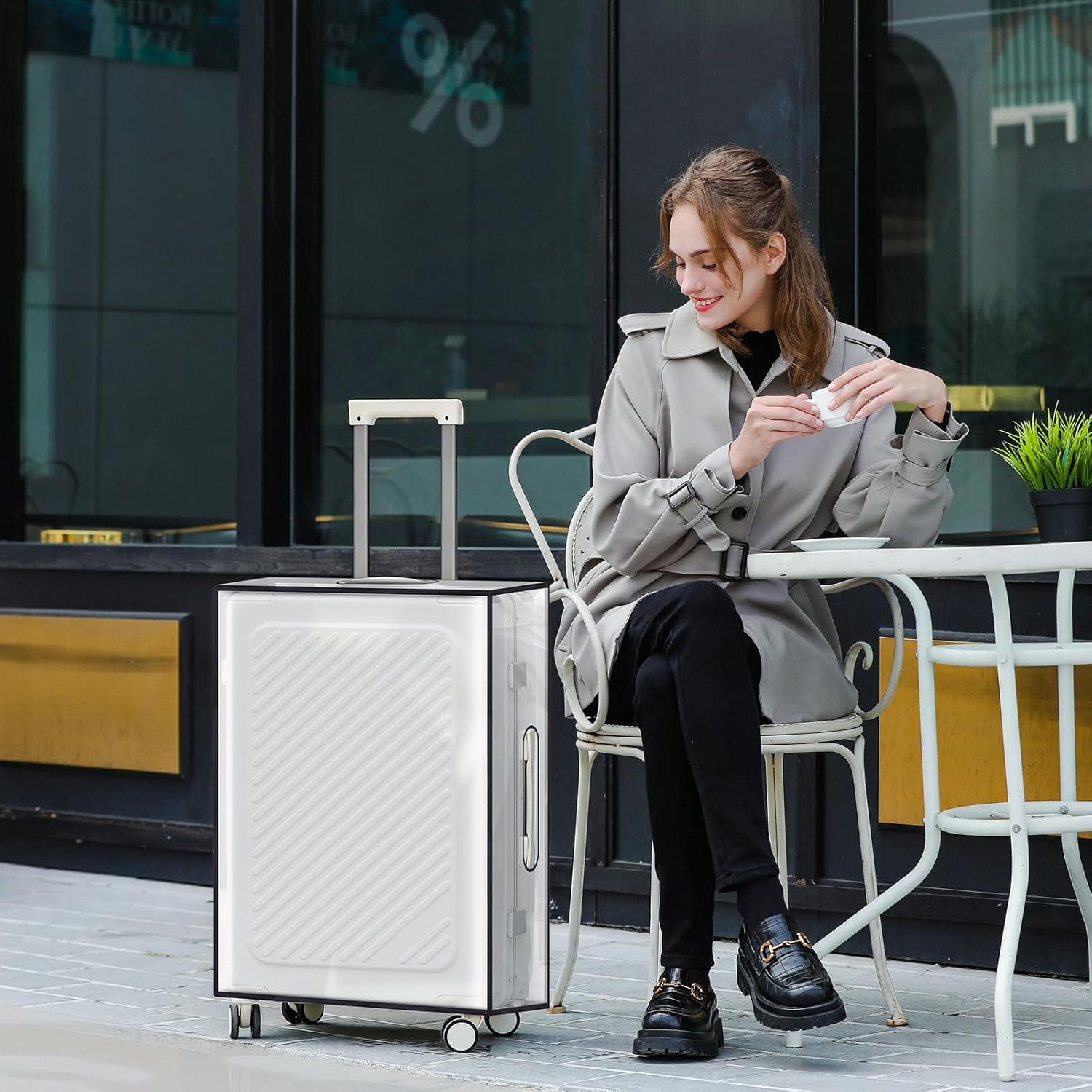 3 Pieces Thicken Clear Luggage Cover Protector with Tag Pocket, 20" 24" 28" PVC Luggage Covers for Suitcase Waterproof Dustproof Anti-scratch Travel Suitcase Covers Case for Wheeled Luggage - Image 2